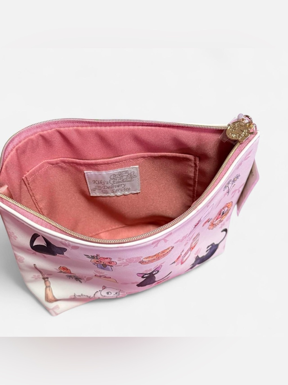 Ghibli Jiji Kiki’s Delivery Service Cat Floral Print Pouch NWT Japan Exclusive - Picture 7 of 9